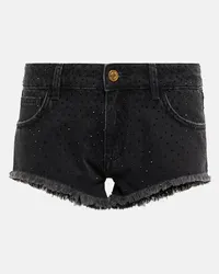 Blumarine Low-Rise-Jeansshorts Schwarz