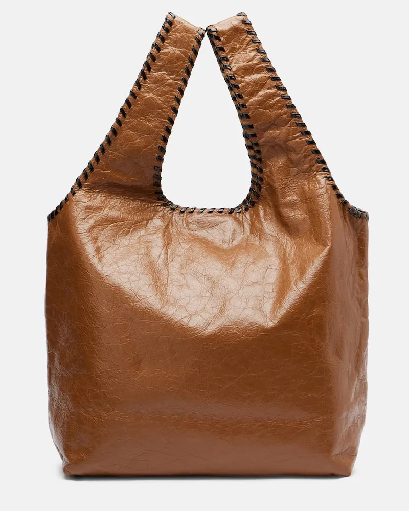 Dries van Noten Tote Bag March Large aus Leder Braun