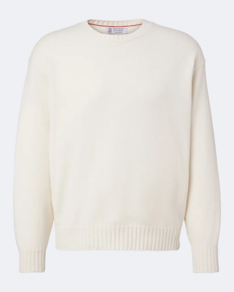 Brunello Cucinelli Pullover aus Kaschmir Weiß