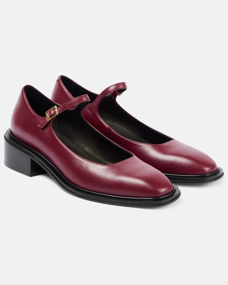 SOULIERS MARTINEZ Ballerinas Penelope aus Leder Burgunderrot