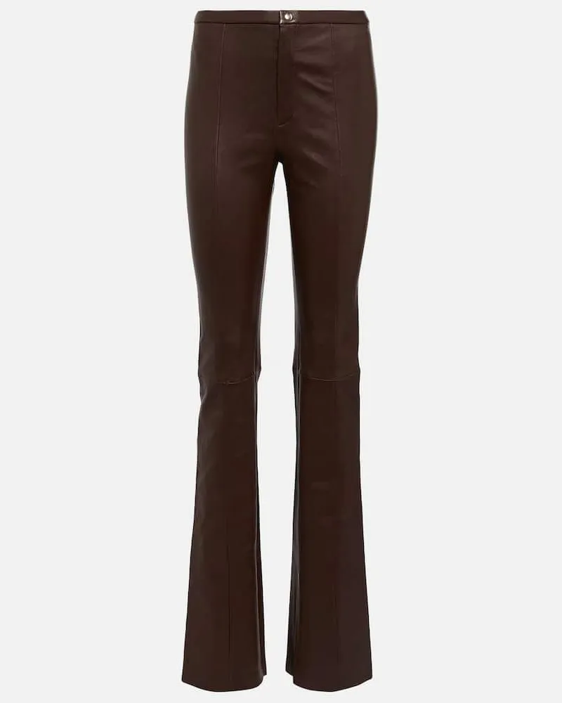 Stouls High-Rise-Hose Kam aus Leder Braun