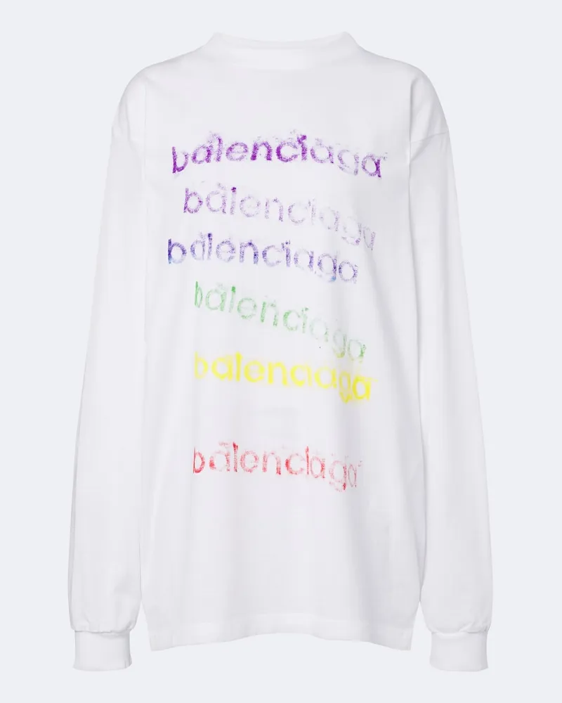 Balenciaga T-Shirt aus Baumwoll-Jersey Weiß