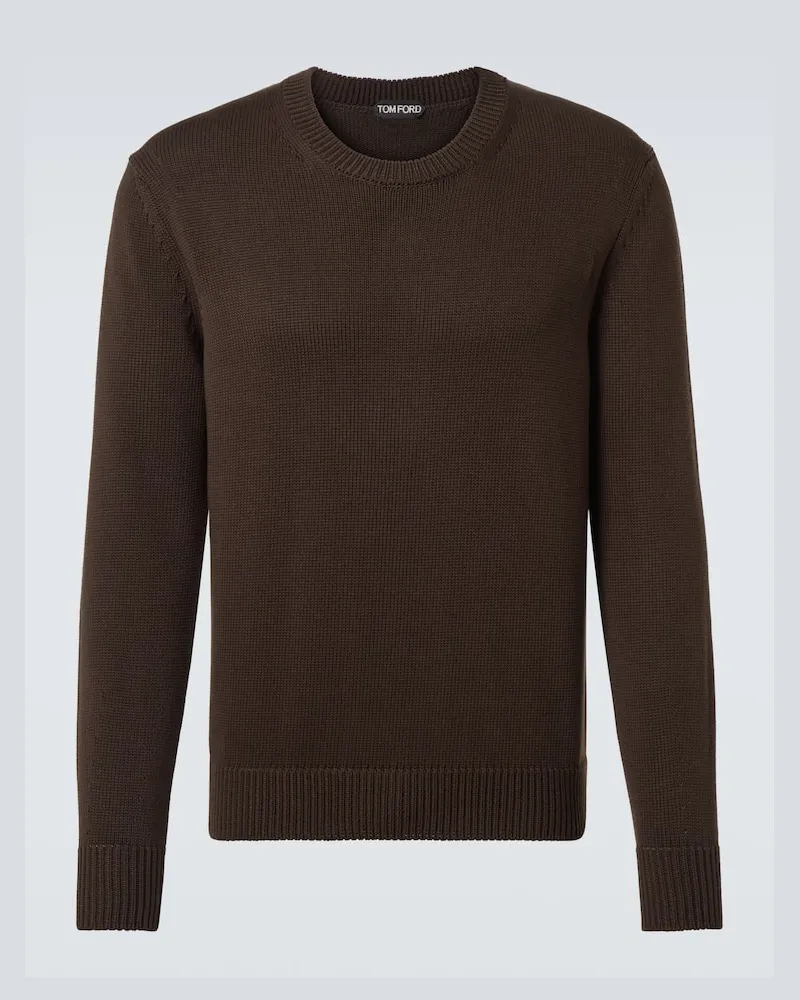 Tom Ford Pullover aus Baumwolle und Seide Braun