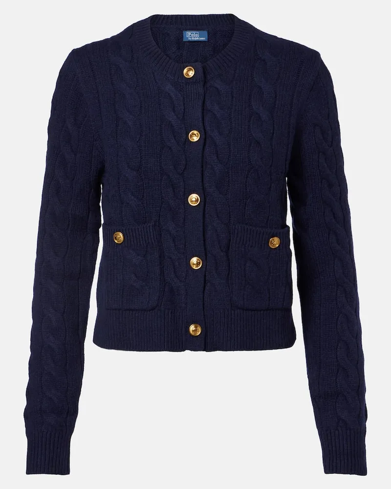 Ralph Lauren Cardigan aus Wolle und Kaschmir Blau