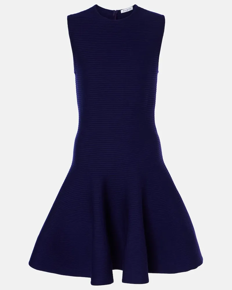 Alaïa Alaia Minikleid aus einem Wollgemisch Blau