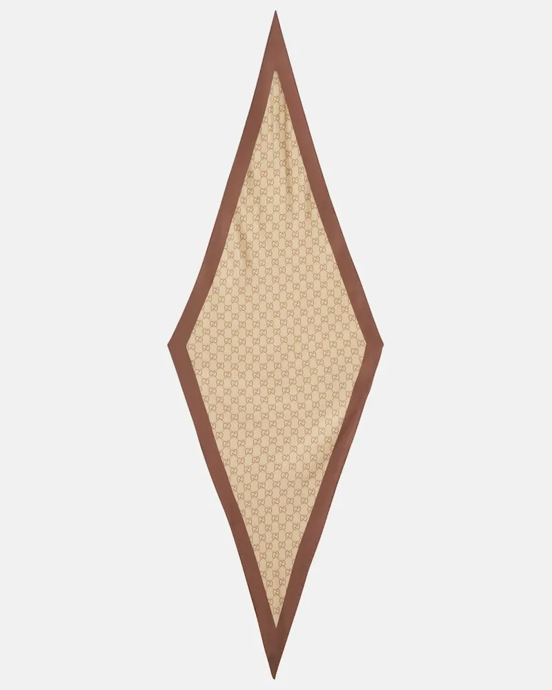 Gucci Tuch GG aus Seiden-Twill Beige