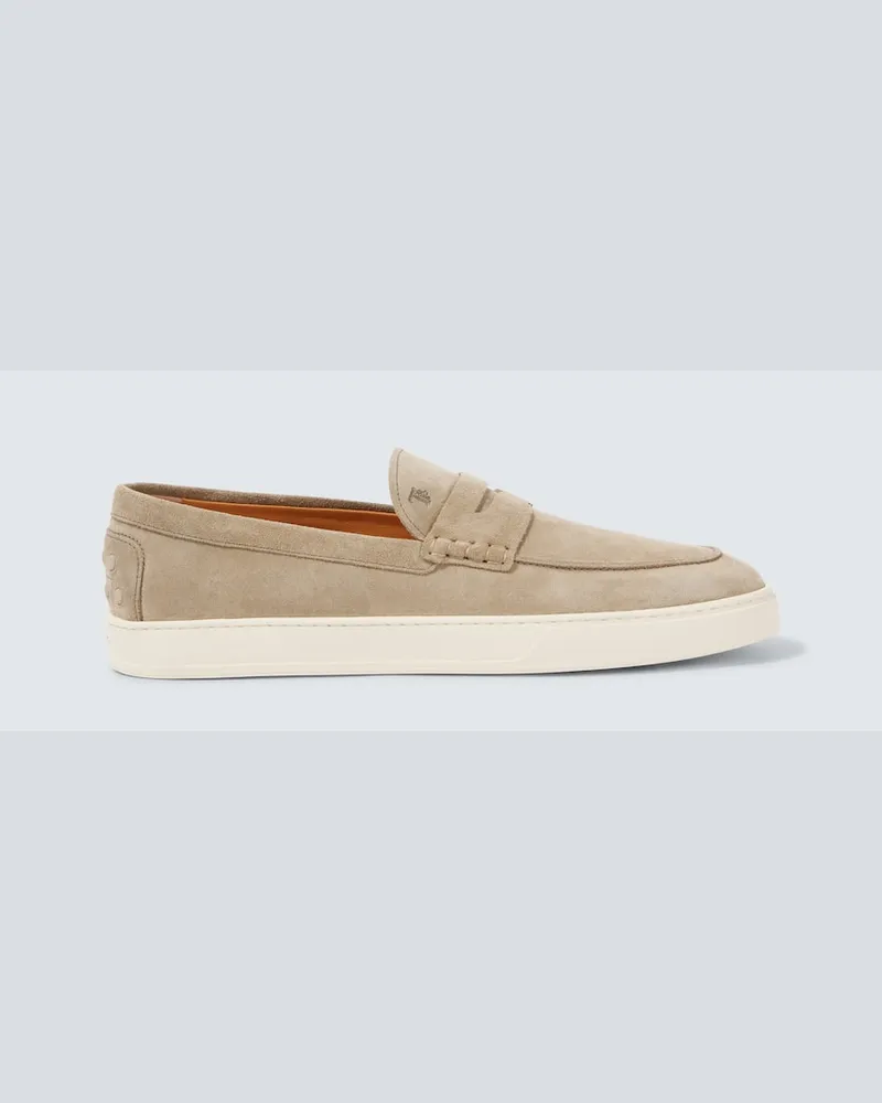 TOD'S Loafers aus Veloursleder Beige