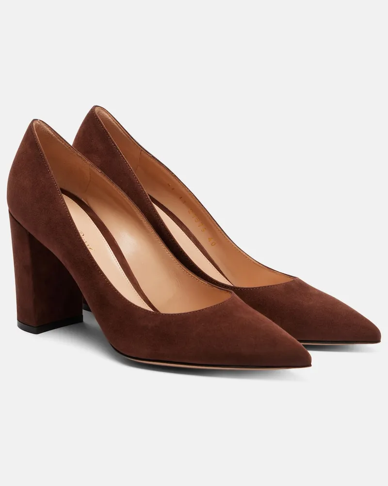 Gianvito Rossi Pumps Piper 85 aus Veloursleder Braun