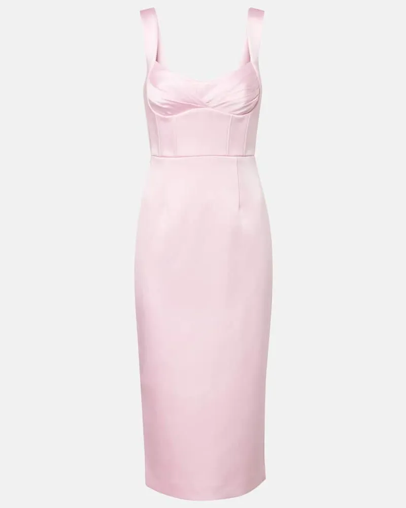 Rebecca Vallance Midikleid Aymee aus Satin Rosa