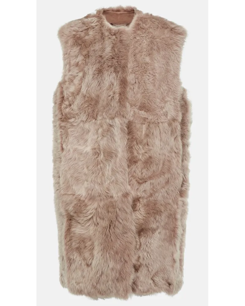 Dolce & Gabbana Weste aus Shearling Beige