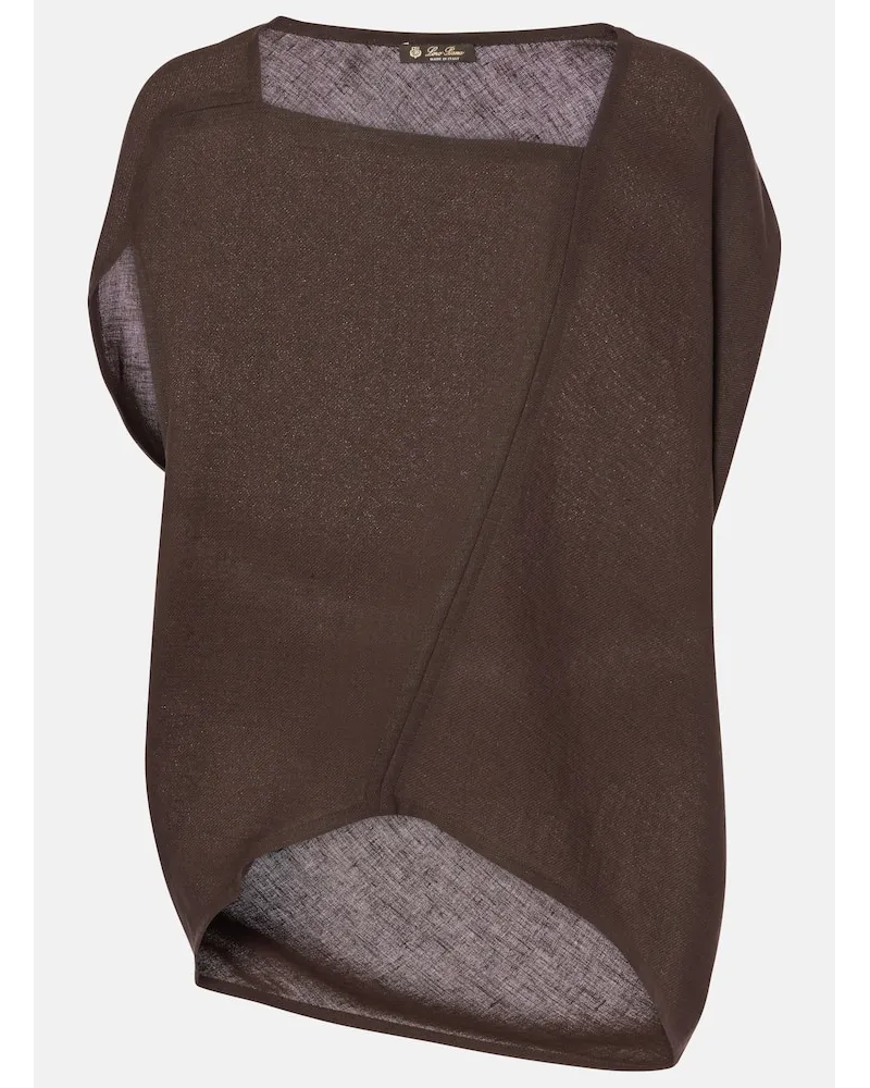 Loro Piana Top Gaia aus Leinen-Crêpe Braun
