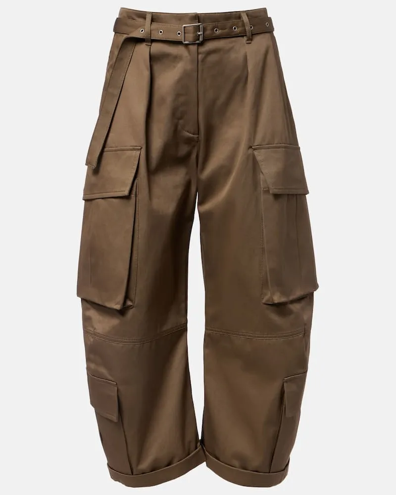 Acne Studios Cropped-Cargohose Pama aus Baumwoll-Twill Grün