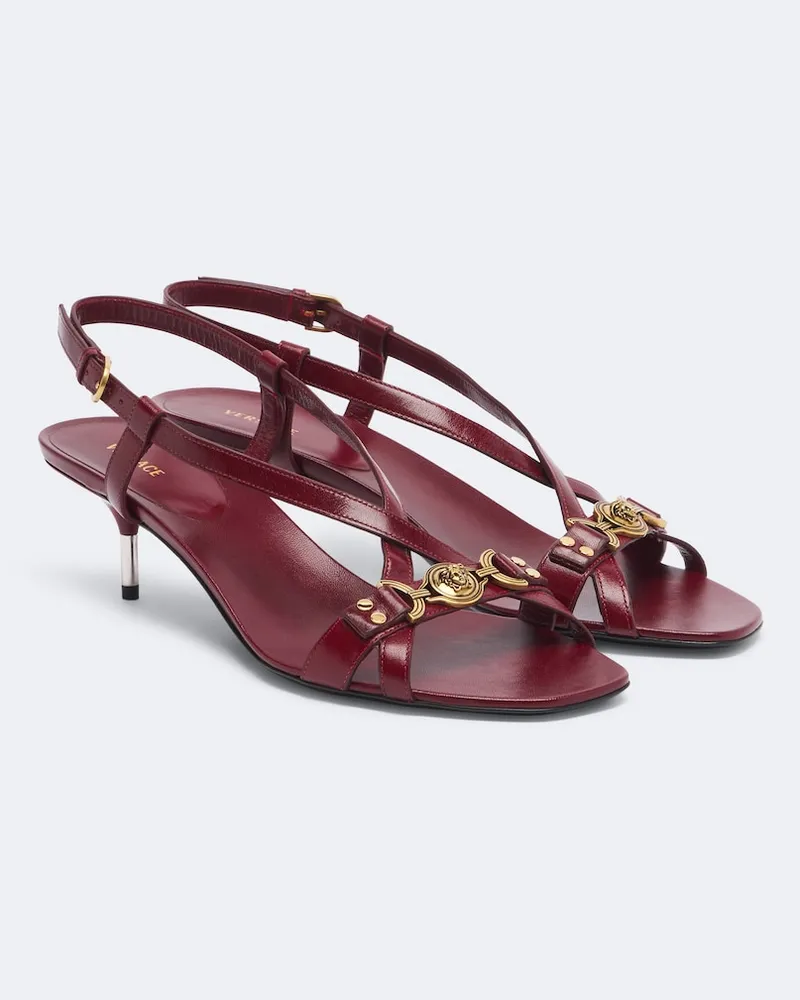 Versace Sandalen Marisa aus Leder Burgunderrot