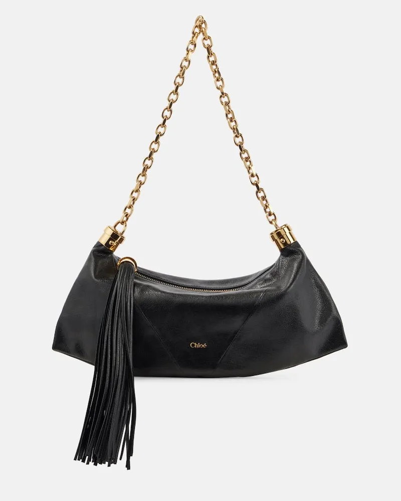 Chloé Chloé Schultertasche Foulard Small aus Leder Schwarz