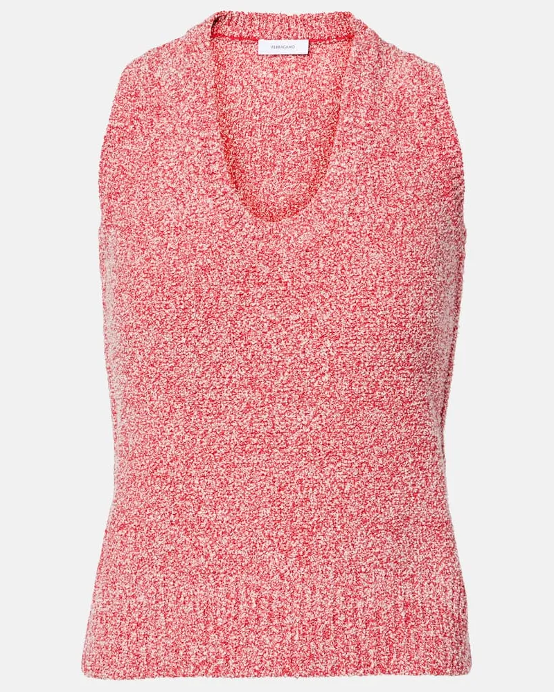 Ferragamo Pullover aus einem Baumwollgemisch Rot