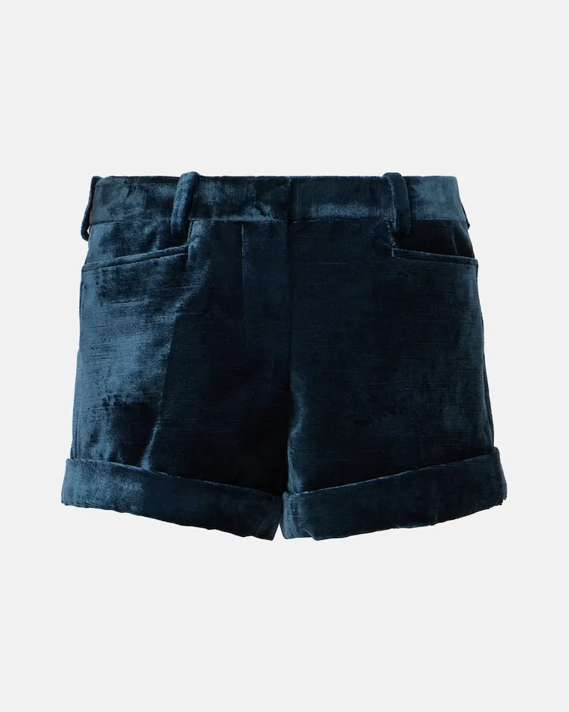 Tom Ford Shorts aus Samt Blau
