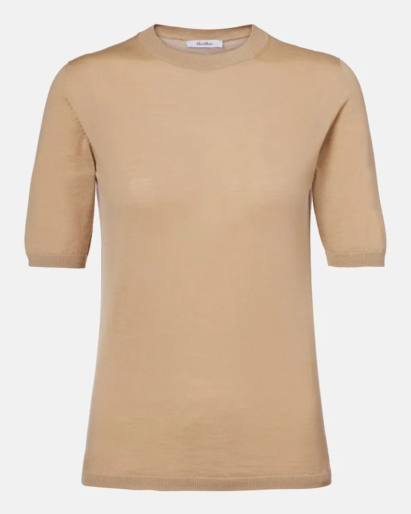 Max Mara Top Gerico aus Schurwolle Beige