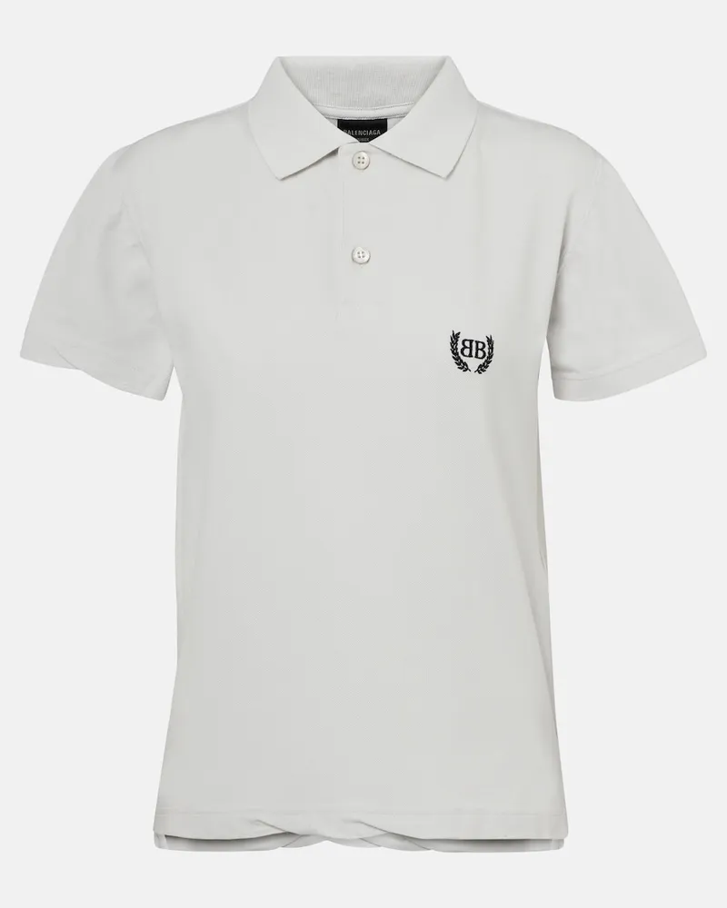 Balenciaga Polohemd Laurel aus Baumwoll-Piqué Weiß