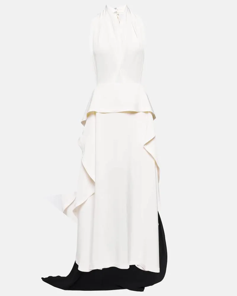 Victoria Beckham Robe aus Satin und Crêpe Weiß