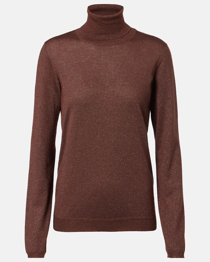 Brunello Cucinelli Pullover aus Kaschmir und Seide Braun