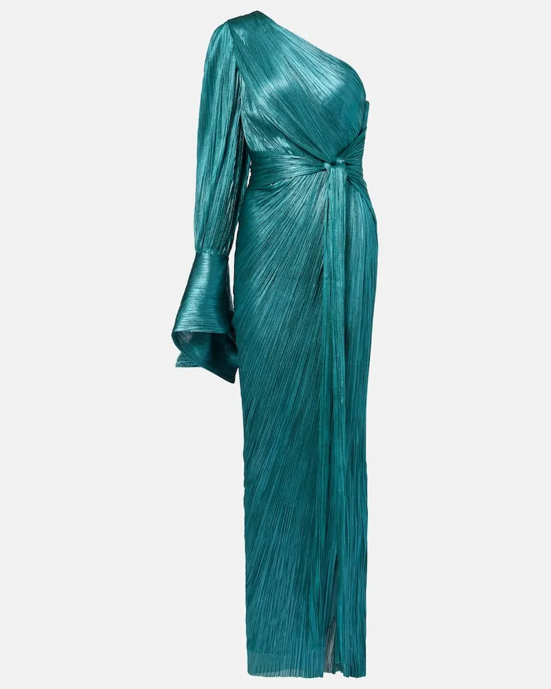 Maria Lucia Hohan One-Shoulder-Robe Palmer aus Seide Blau
