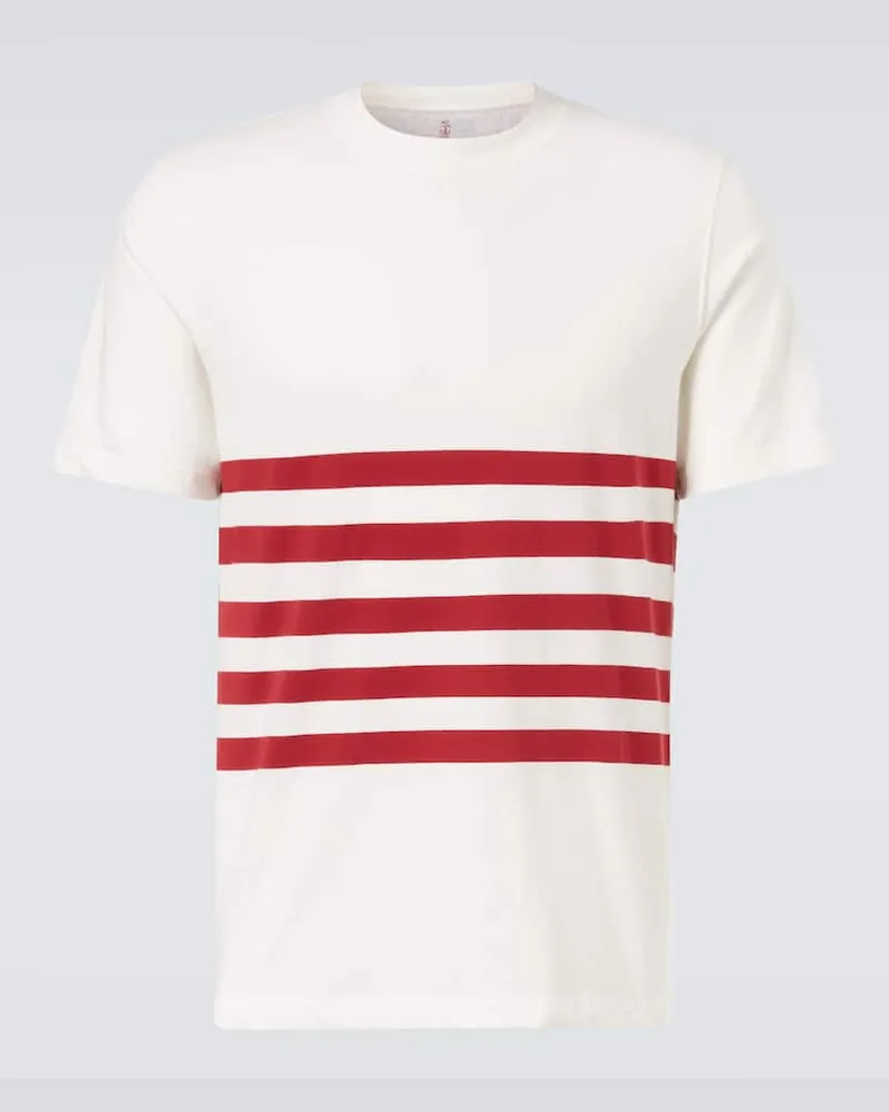 Brunello Cucinelli T-Shirt aus Baumwoll-Jersey Weiß