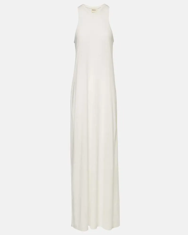 KHAITE Maxikleid Vernetta aus Jersey Weiß