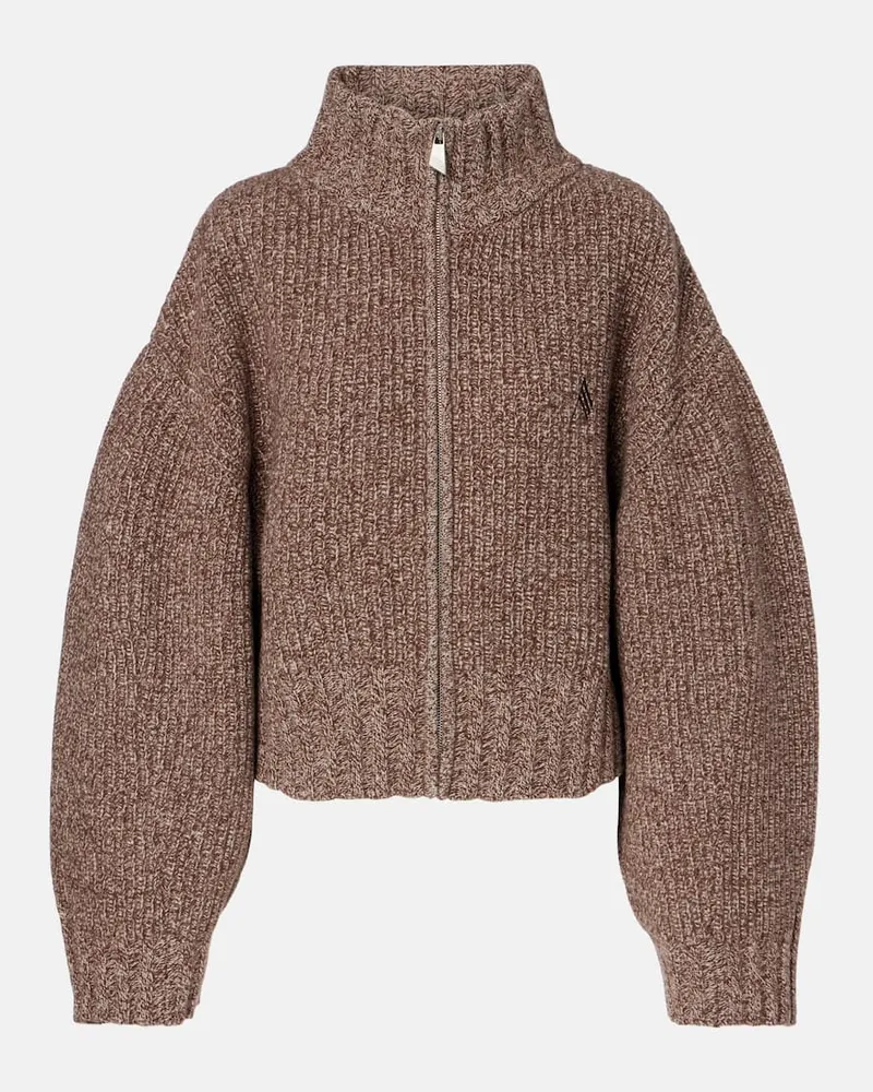 ATTICO Cardigan aus Wolle und Kaschmir Braun