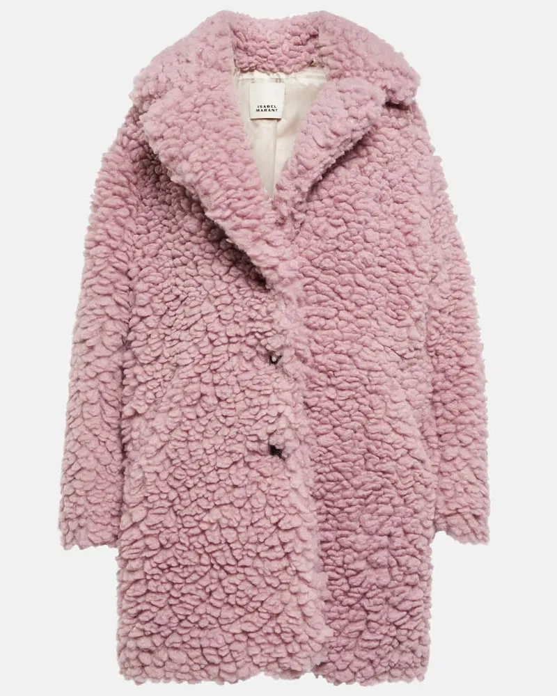 Isabel Marant Mantel Sabrinega aus Faux Shearling Rosa