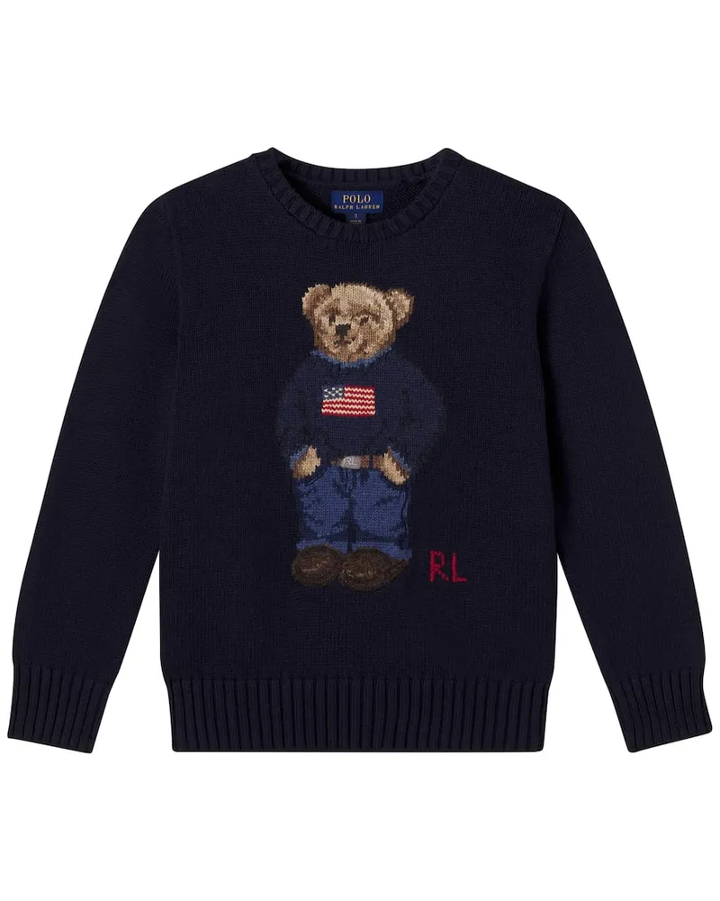 Ralph Lauren Pullover Polo Bear aus Baumwolle Blau