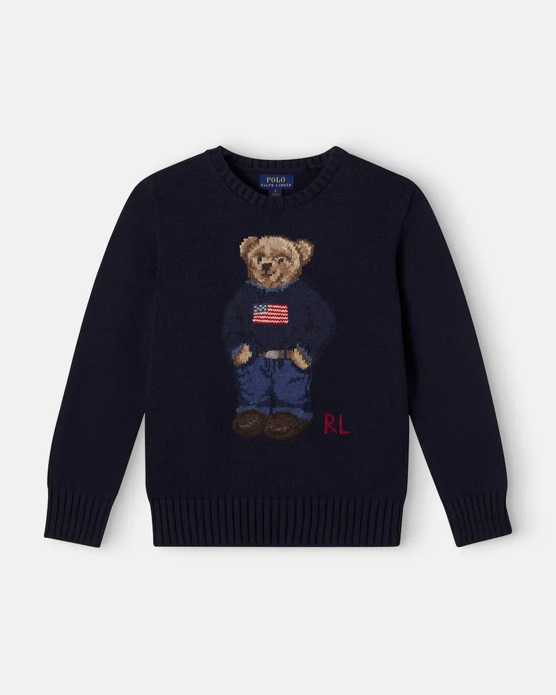 Ralph Lauren Pullover Polo Bear aus Baumwolle Blau