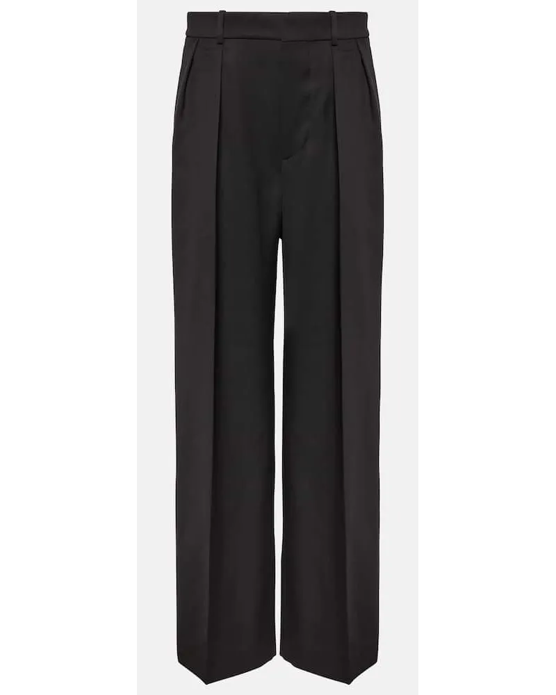 WARDROBE.NYC Weite Hose aus Schurwolle Schwarz