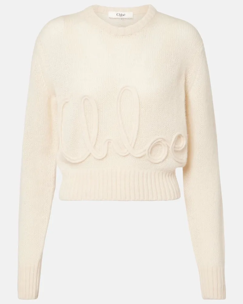 Chloé Chloé Pullover aus Alpakawolle und Seide Weiß