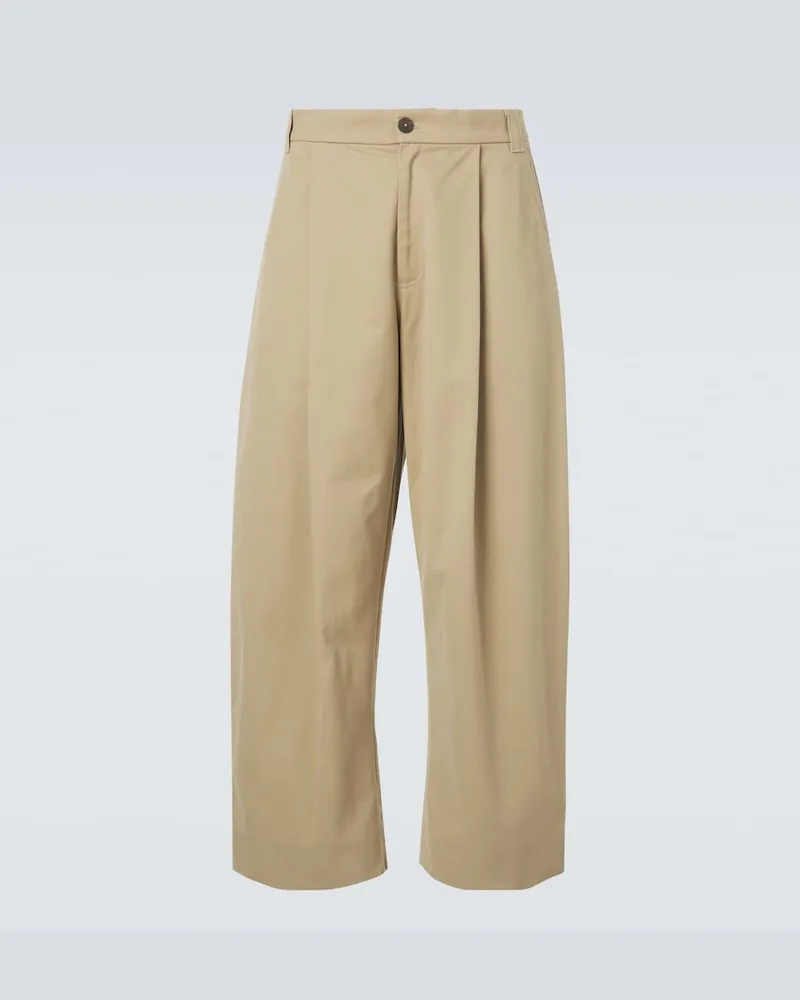 Studio Nicholson Weite Hose Sorte aus Baumwolle Beige