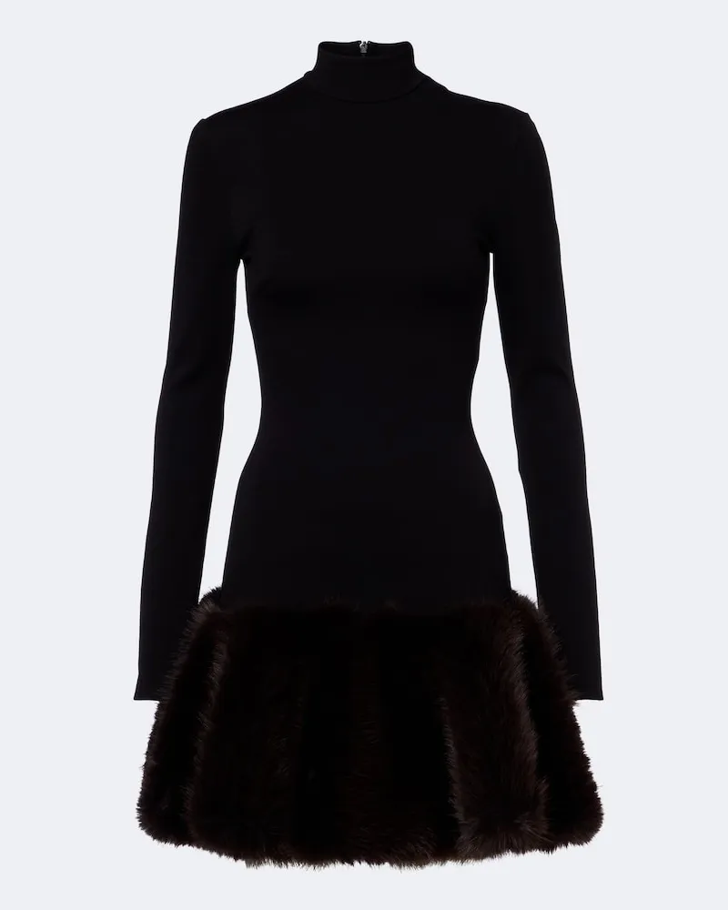 David Koma Rollkragen-Minikleid Schwarz