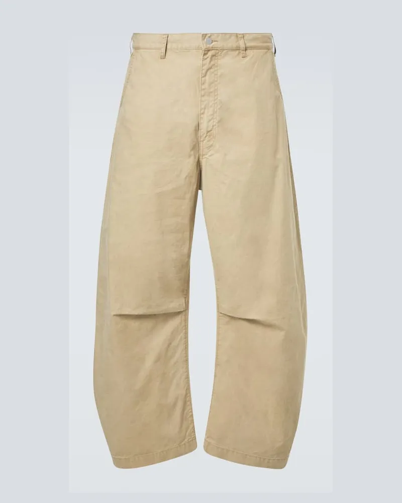 Comme des Garçons Comme des Garçons Homme Mid-Rise Barrel-Hose aus Baumwolle Beige