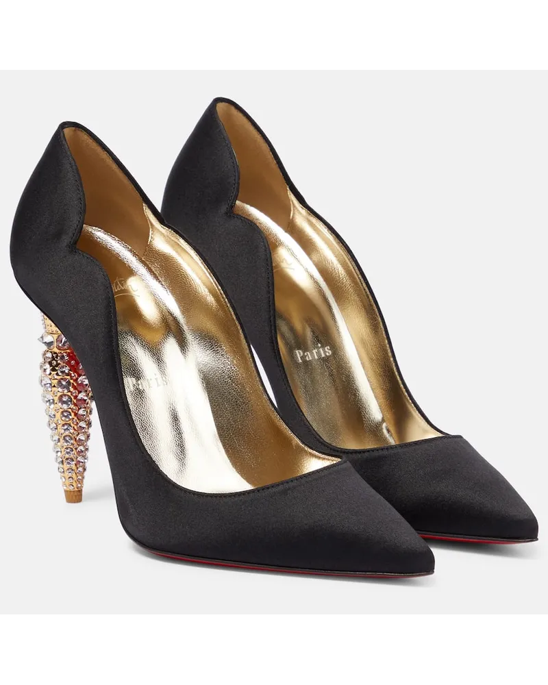 Christian Louboutin Pumps Lipstrass aus Crêpe mit Kristallen Multicolor