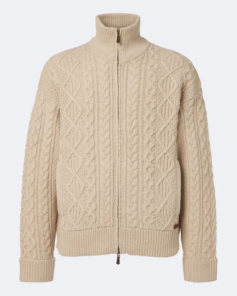 Ralph Lauren Pullover mit Reißverschluss aus Strick Braun