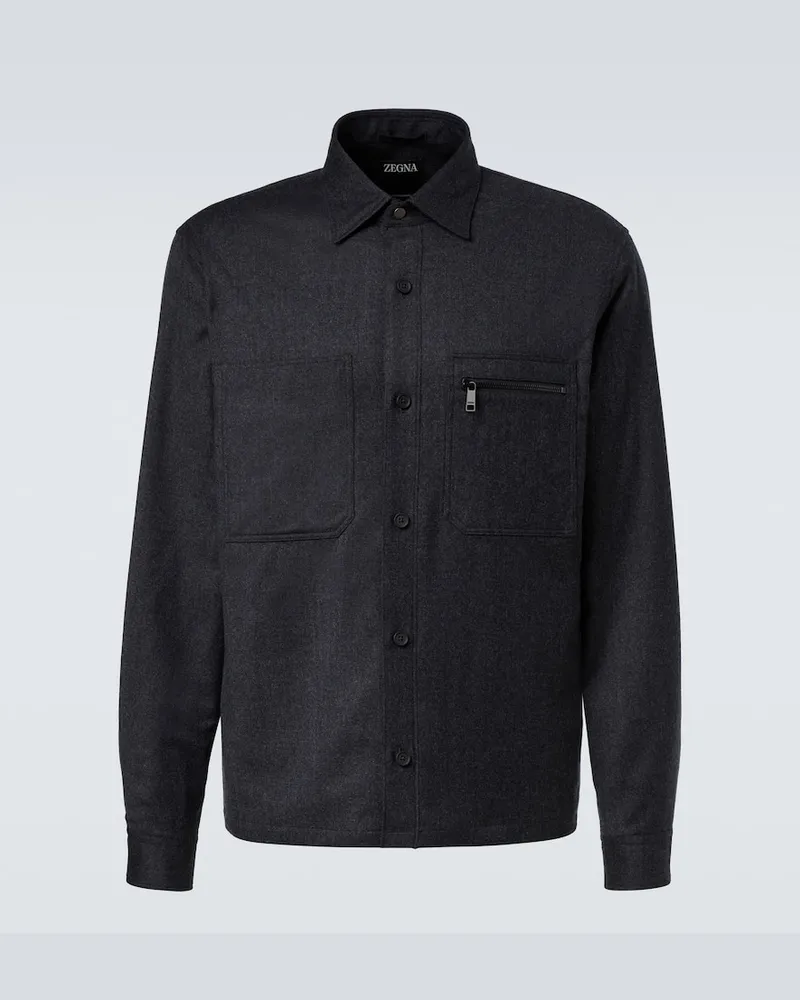 Ermenegildo Zegna Hemdjacke aus Wolle Grau