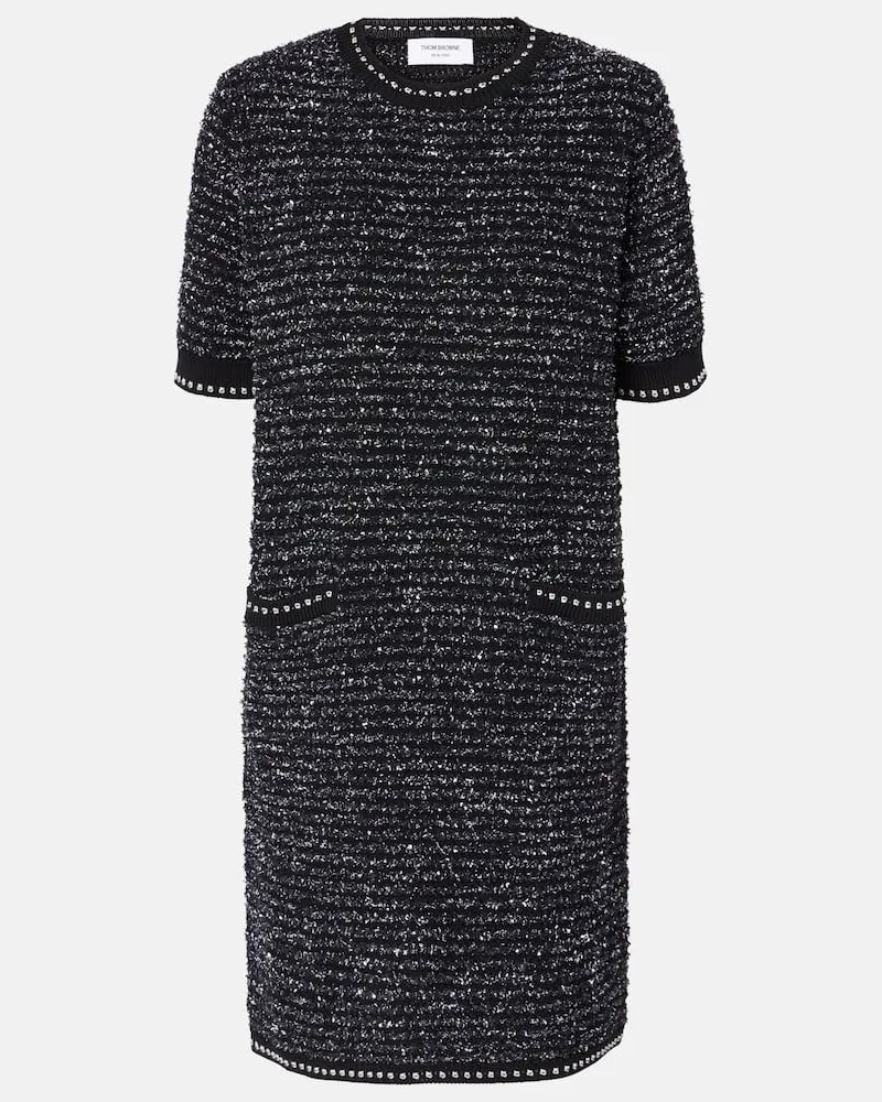 Thom Browne Minikleid aus Tweed Schwarz