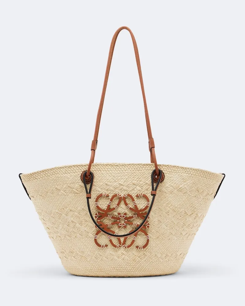 Loewe Korbtasche Anagram Medium mit Leder Beige