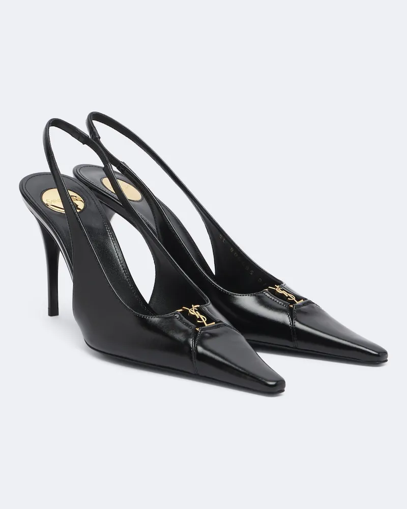 Saint Laurent Slingback-Pumps Babylone Breuteuil 90 Schwarz