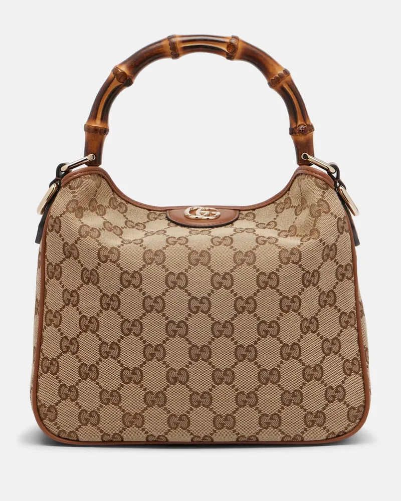 Gucci Tote Bag Gucci Diana GG Small aus Canvas Braun