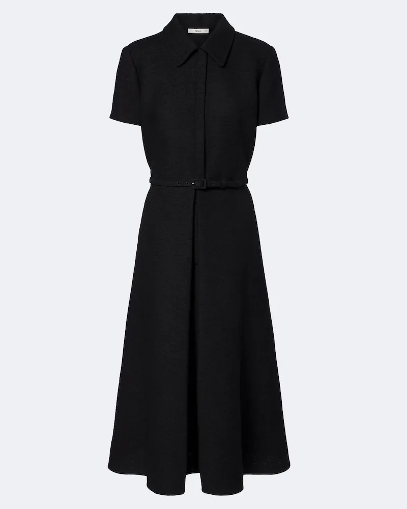 Fendi Bouclé-Midikleid aus einem Wollgemisch Schwarz