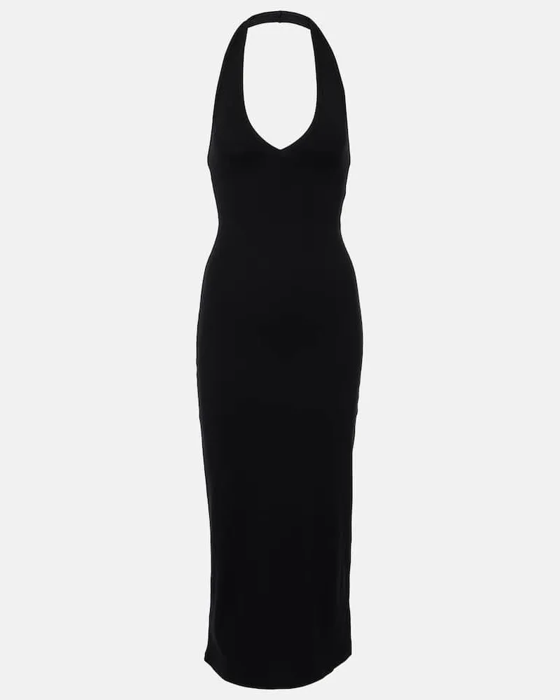Nili Lotan Midikleid Stevie aus Baumwoll-Jersey Schwarz