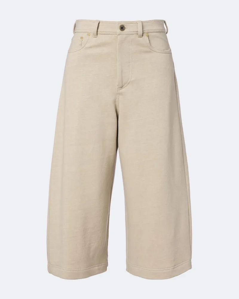 Brunello Cucinelli Bermuda-Shorts aus Baumwolle und Leinen Beige