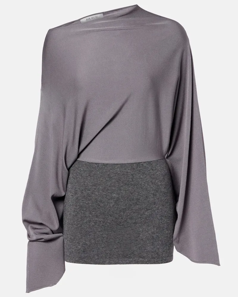 Aya Muse Minikleid Slouchy aus Jersey Grau