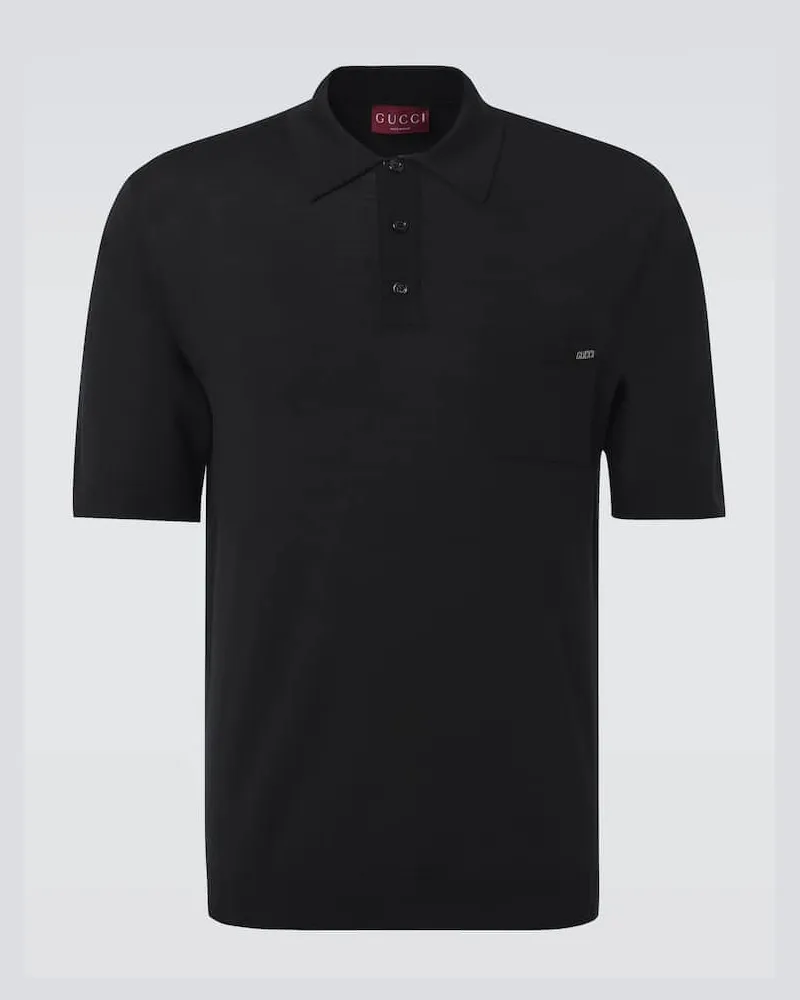 Gucci Polohemd aus Wolle Blau