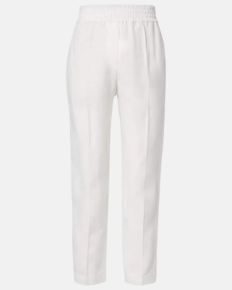 Brunello Cucinelli Gerade Mid-Rise-Hose Weiß