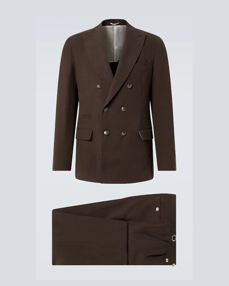 Brunello Cucinelli Anzug aus Leinen Braun
